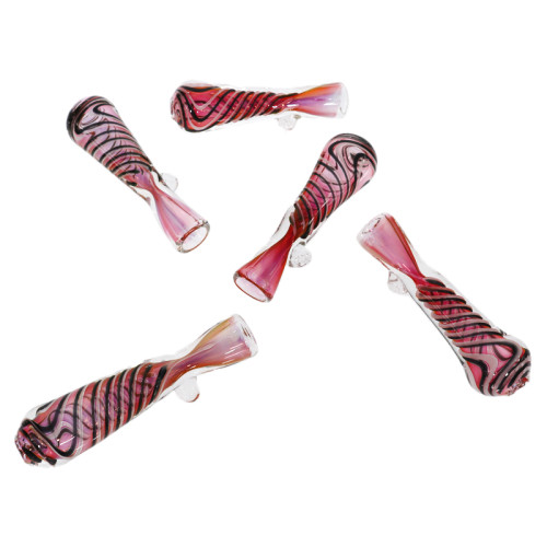 3 INCH GLASS GOLD FUMED MIX COLORED LINING STRAIGHT PIPE 5CT